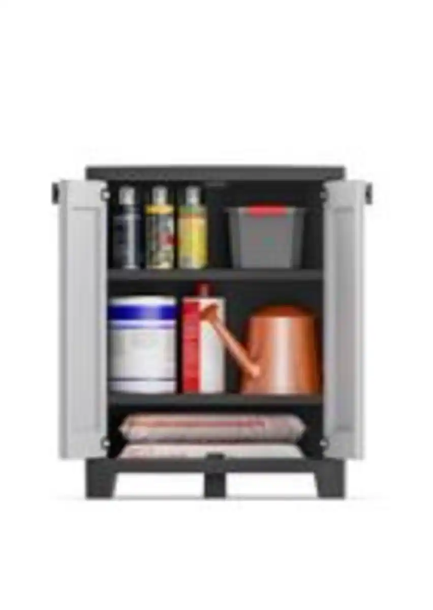 Bild 3 von Titan Kunststoffschrank niedrig, ca. 80 x 44 x 100 cm - Hellgrau/Schwarz