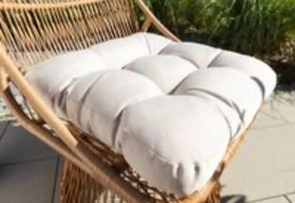 Bild 4 von Korbsessel Rattan mit Sitzpolster, ca. 87 x 70 x H 46/87 cm - Braun