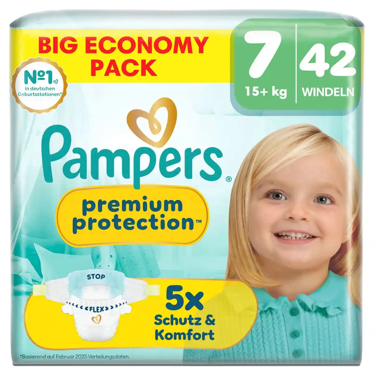 Bild 1 von Pampers Premium Protection Windeln Gr.7 Extra Large 15+kg Big Economy Pack, 42 Stk