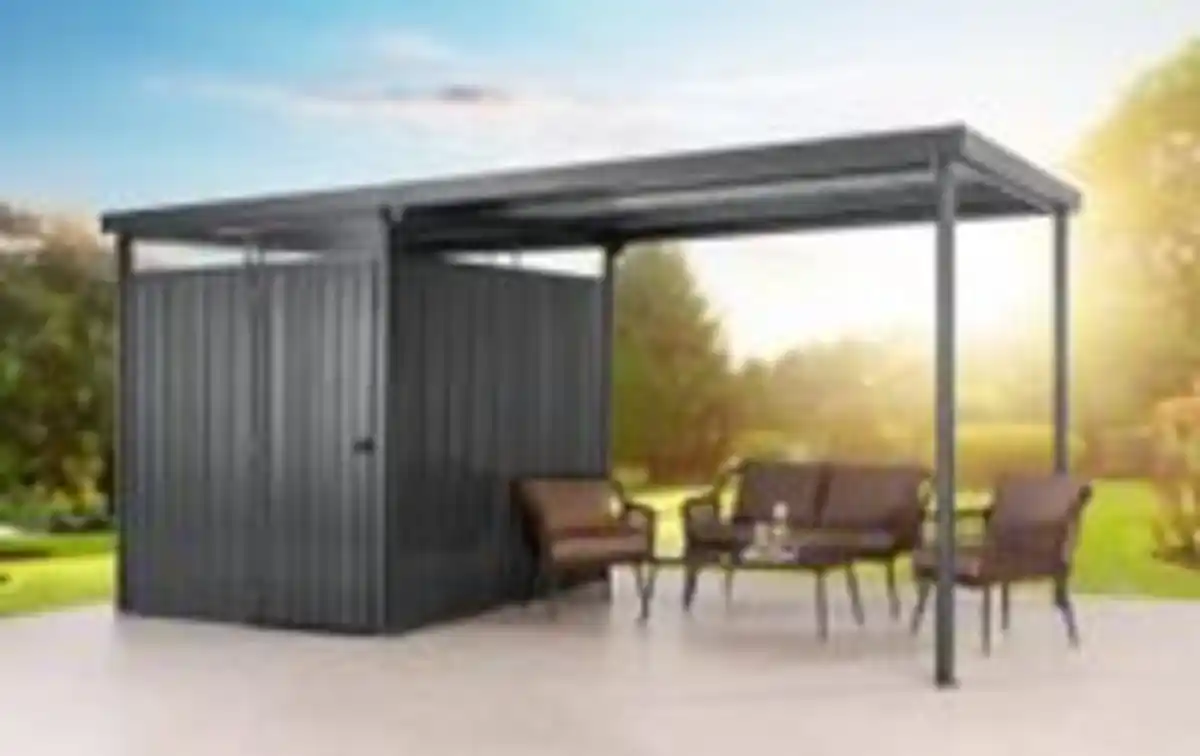 Bild 2 von Metallgerätehaus 5㎡ Skylight mit 7㎡ Carport-Erweiterung 2 in 1, ca. 245 x 204 x 226 cm