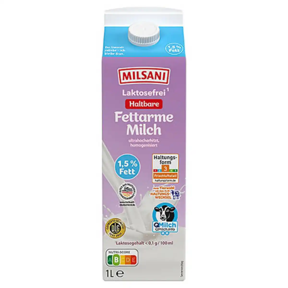 Bild 1 von MILSANI H-Milch 1,5 % 1 l, Lactosefrei - fettarm