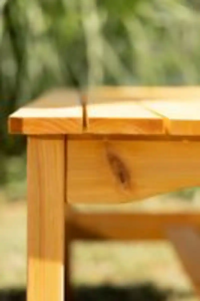 Bild 3 von Outdoor Kindersitzgruppe aus Tannenholz inkl. Schirm ca. 107 x 58 x 48 cm – Natur