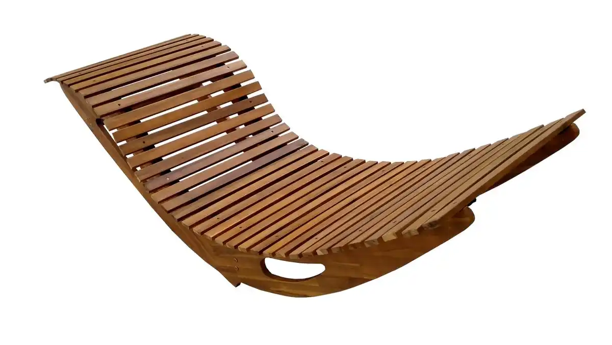 Bild 4 von Ergonomische Schwungliege aus Akazienholz - FSC zertifiziert, ca. 150 x 60 x 86 cm