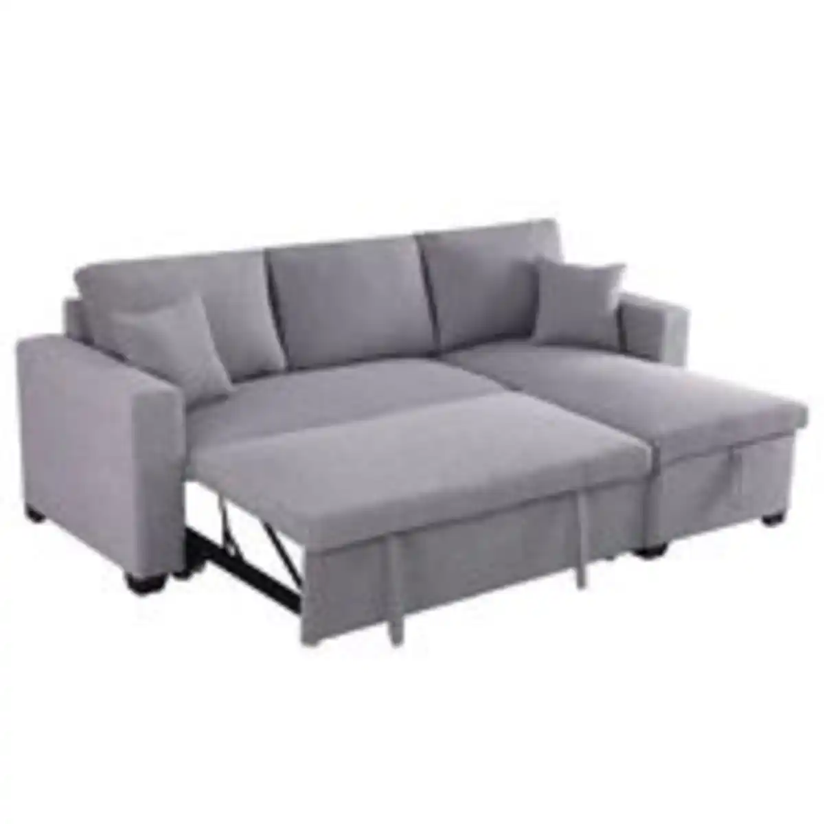 Bild 4 von Ecksofa mit Stauraum & Schlaffunktion, ca. 224 x 146 x 88 cm - Hellgrau