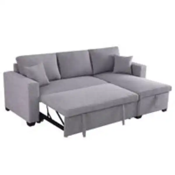 Bild 4 von Ecksofa mit Stauraum & Schlaffunktion, ca. 224 x 146 x 88 cm - Hellgrau