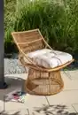 Bild 2 von Korbsessel Rattan mit Sitzpolster, ca. 87 x 70 x H 46/87 cm - Braun