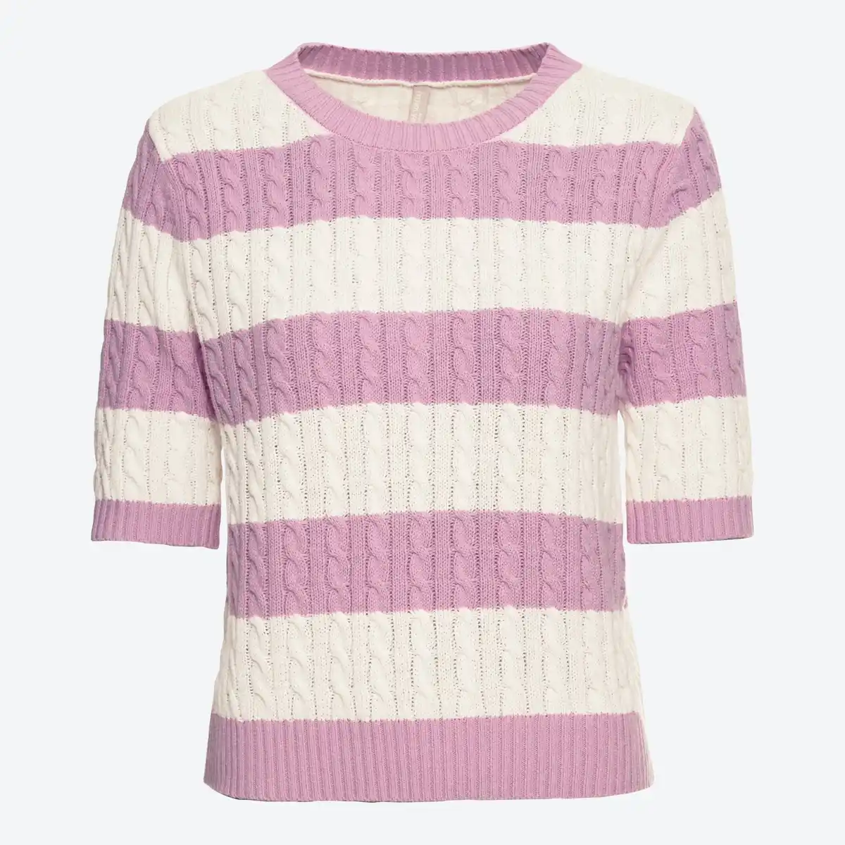 Bild 3 von Damen-Kurzarm-Pullover mit Zopfmuster