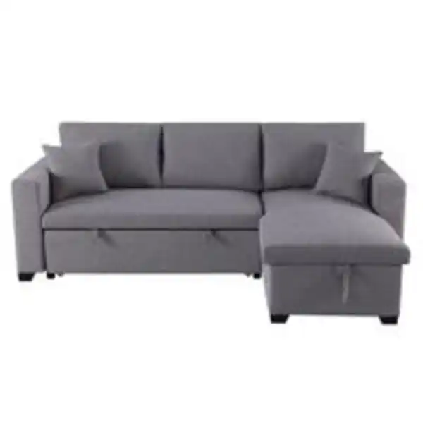 Bild 3 von Ecksofa mit Stauraum & Schlaffunktion, ca. 224 x 146 x 88 cm - Hellgrau