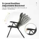 Bild 4 von HOMECALL Campingstuhl Gartenstuhl klappbar, polyester, 5 fach Verstellbarer Rückenlehne, bis 150kg