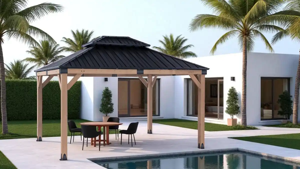 Bild 1 von Hardtop-Pavillon aus Zedernholz, ca. 310 x 364 x 290 cm