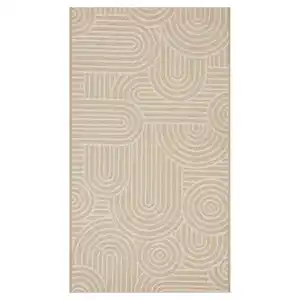 HOME CREATION Innen- und Außenteppich 80 x 250 cm, Beige Kreise