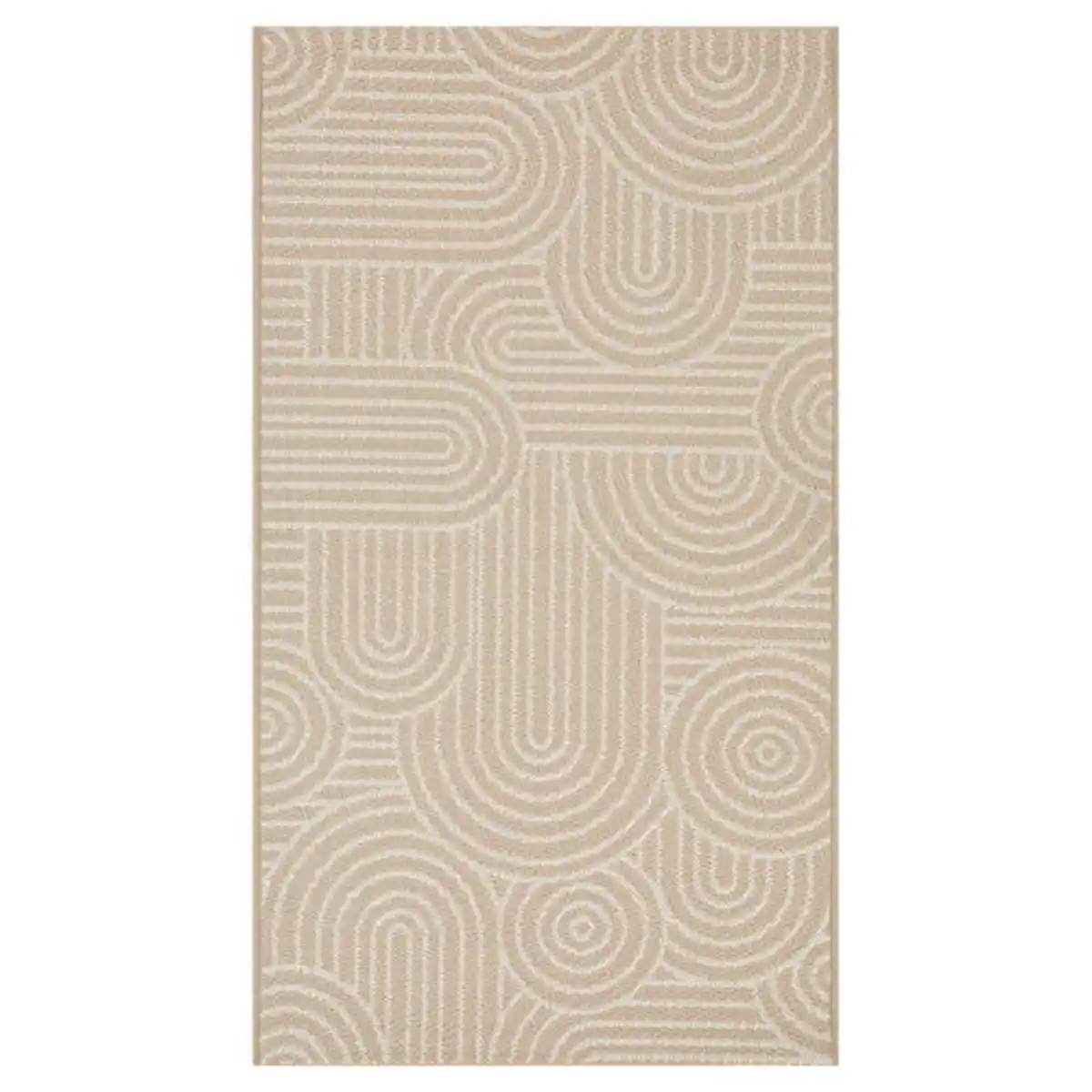 Bild 1 von HOME CREATION Innen- und Außenteppich 80 x 250 cm, Beige Kreise