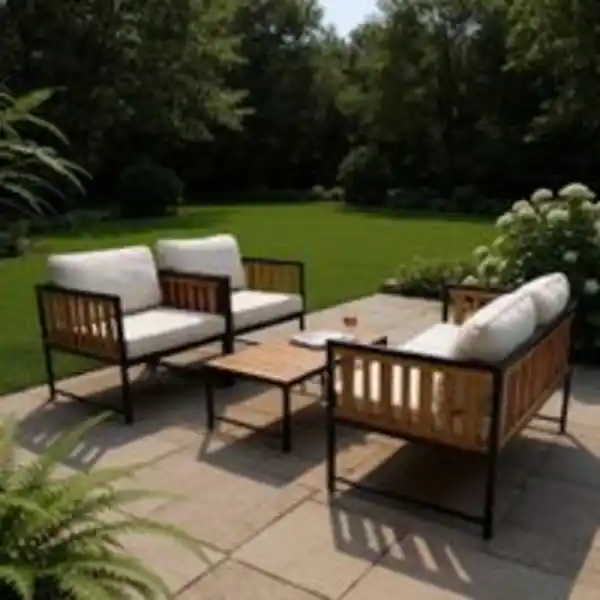 Bild 3 von 11 tlg. Outdoor Sitzgruppe aus Akazienholz - Beige