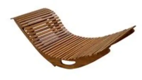 Bild 2 von Ergonomische Schwungliege aus Akazienholz - FSC zertifiziert, ca. 150 x 60 x 86 cm