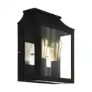 Bild 1 von EGLO Außenwandleuchte »SONCINO«, E27, max. 2x 60W, Aluguss schwarz, (HxL): 33 x 26,5 cm