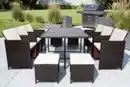 Bild 2 von 27tlg. Polyrattan-Sitzgruppe CUBE 4+6 mit platzsparendem Würfelsystem - Braun