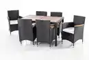 Bild 1 von 13tlg. Dining-Set VERA aus Polyrattan mit Holztisch inkl. Polsterauflagen