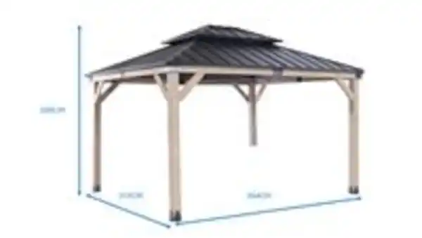 Bild 3 von Hardtop-Pavillon aus Zedernholz, ca. 310 x 364 x 290 cm