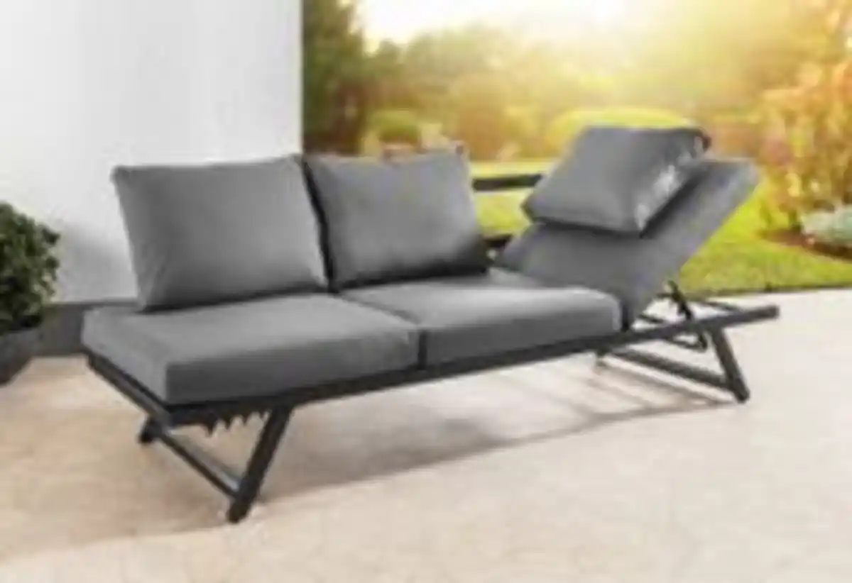 Bild 4 von 7tlg. Alu-Loungebank Arruzo mit verstellbarem Kopfteil - ca. 200 x 69 x H 31-71 cm