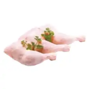 Frische Hähnchenschenkel mit Rücken