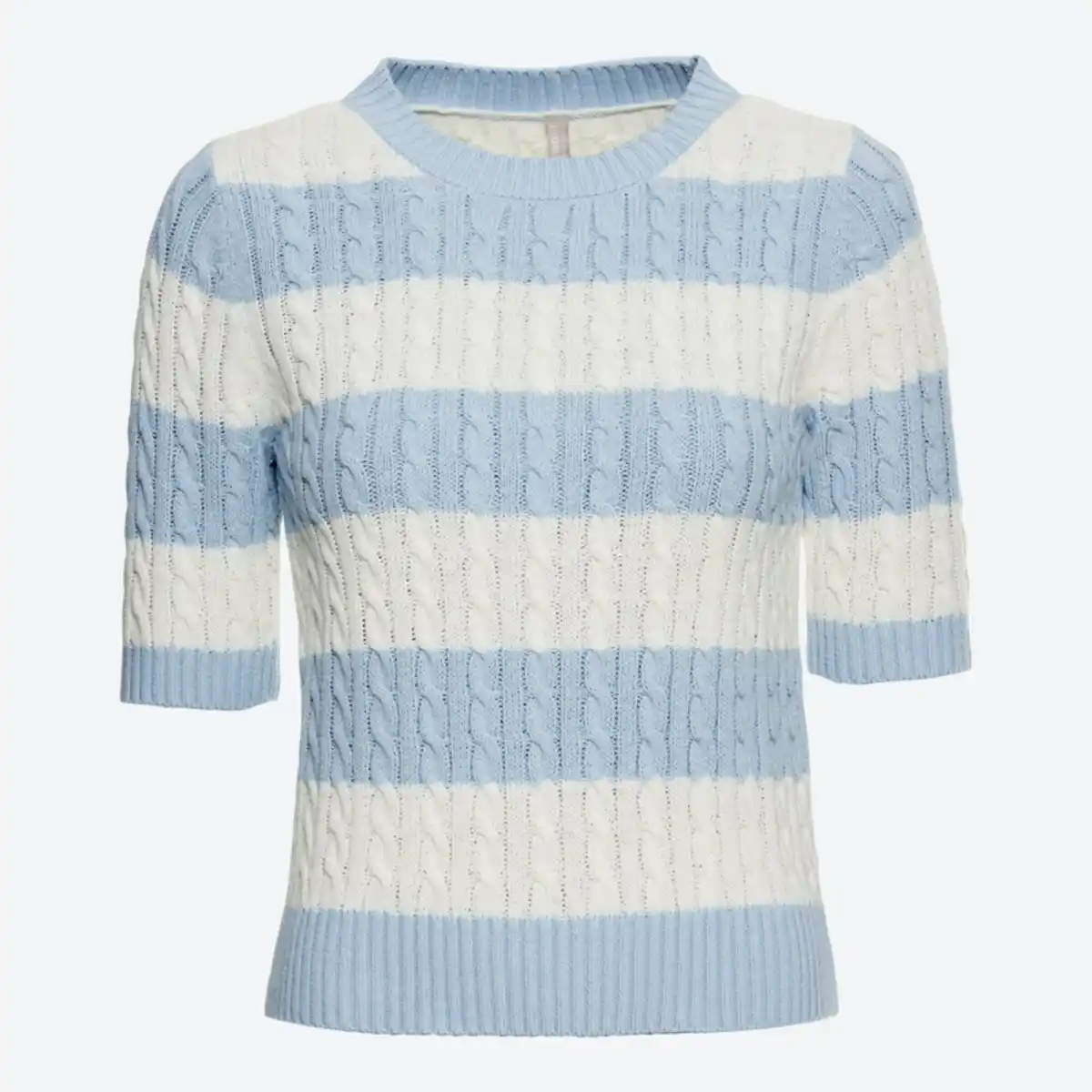 Bild 2 von Damen-Kurzarm-Pullover mit Zopfmuster