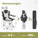 Bild 2 von HOMECALL Campingstuhl Anglerstuhl Klappbar, Getränkehalter, 3 fach Verstellbare Rückenlehne