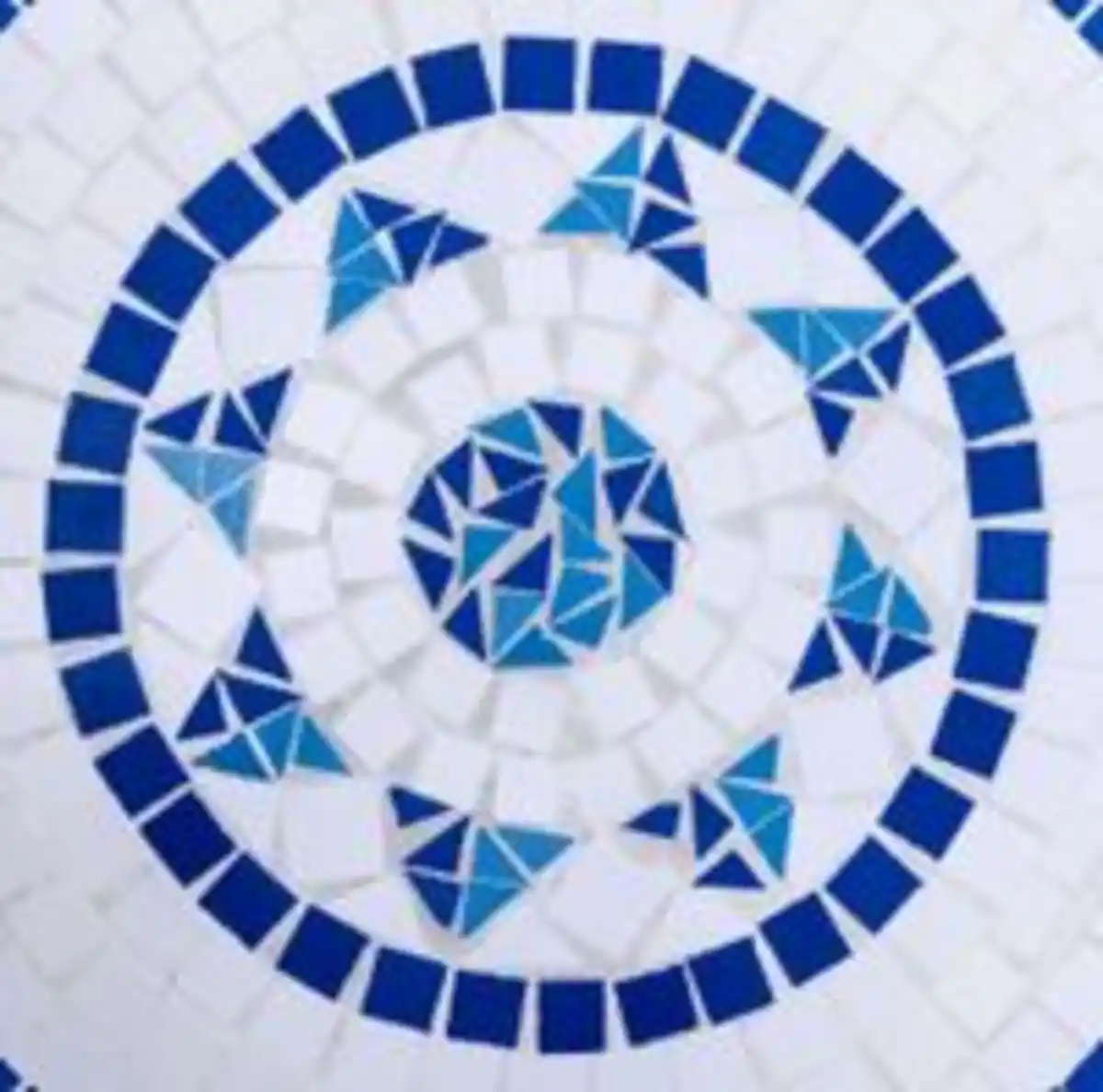 Bild 3 von 3.tlg Sitzgruppe Mosaik mit Tisch Ø 60 cm & 2 Stühlen FLORAL - Mehrfarbig
