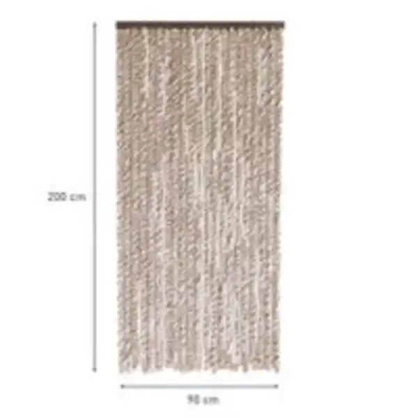 Bild 2 von Flauschvorhang 90x200cm beige-braun-weiß meliert, Fliegenschutz, Türvorhang Wohnwagen