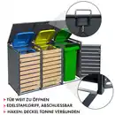 Bild 4 von KARAT Mülltonnenbox Johan Edelstahlrahmen und Holzdekor 198,5 x 80 x 116 cm 3 Türen