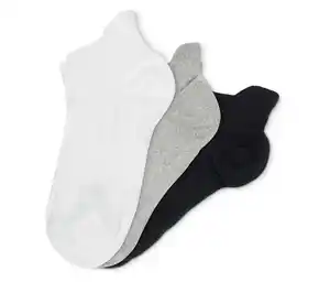 3 Paar Sportsocken, weiß, grau, schwarz