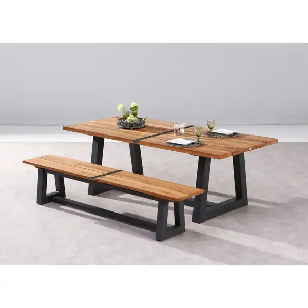 Bild 2 von Gartenbank Campione 220 x 40 cm Anthrazit/Teakholz FSC®