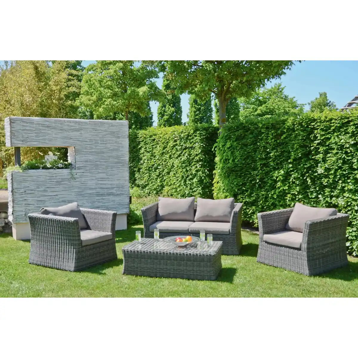 Bild 4 von Lounge-Gruppe Avila 4-tlg. Grau