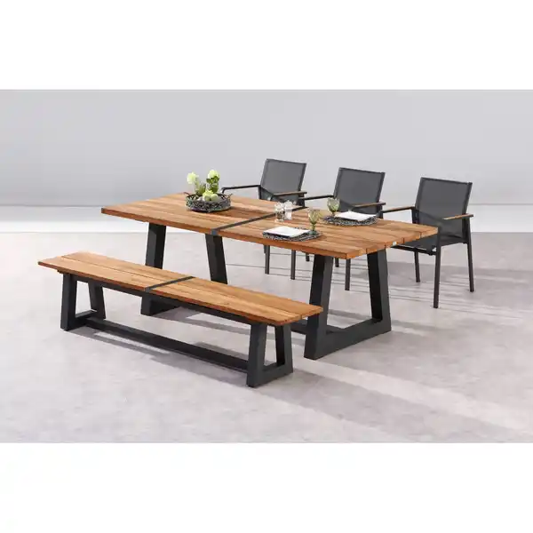 Bild 3 von Gartenbank Campione 220 x 40 cm Anthrazit/Teakholz FSC®