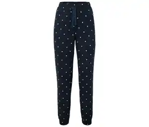 Pyjamahose, dunkelblau mit cremefarbenen Punkten