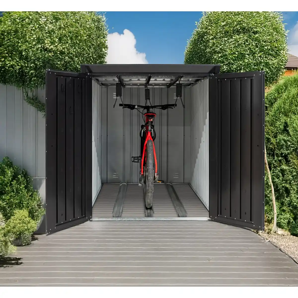 Bild 4 von Westmann Metall-Fahrradgarage Velos 2 Schwarz 133 cm x 222 cm x 151 cm