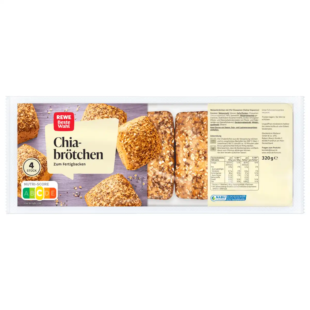Bild 1 von REWE Beste Wahl Chia Brötchen 320g