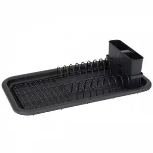 Justinus Geschirrabtropfkorb Life Style, Schwarz, Metall, Kunststoff, 24x10x43 cm, Abtropfschale, Kochen, Küchenhelfer, Sonstige Küchenhelfer