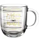 Bild 1 von Leonardo Tasse, Klar, Schwarz, Gold, Glas, 400 ml, hitzebeständig, Kaffee & Tee, Tassen, Kaffeetassen