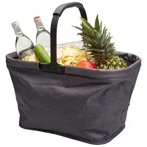 Novel Einkaufskorb, Dunkelgrau, Textil, 30 L, rechteckig, 27x27x50 cm, faltbar, Freizeit, Koffer & Taschen, Einkaufskörbe