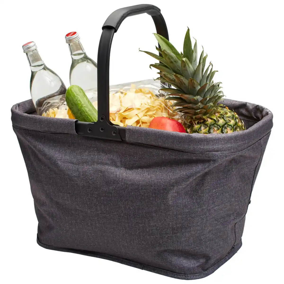 Bild 1 von Novel Einkaufskorb, Dunkelgrau, Textil, 30 L, rechteckig, 27x27x50 cm, faltbar, Freizeit, Koffer & Taschen, Einkaufskörbe