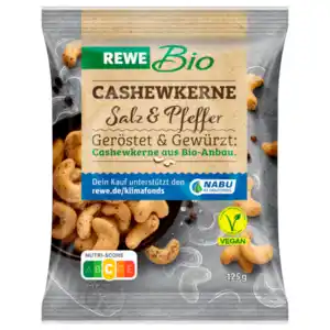 REWE Bio Cashewkerne Salz & Pfeffer geröstet 125g