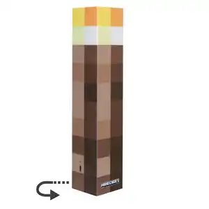 Minecraft Led-Dekoleuchte Minecraft, Braun, Gelb, Kunststoff, 5.6x28x5.6 cm, kabellos, aufladbar über Usb, Farbwechsler, einfach zu transportieren, Lampen & Leuchten, Innenbeleuchtung, Dekoleuchten,