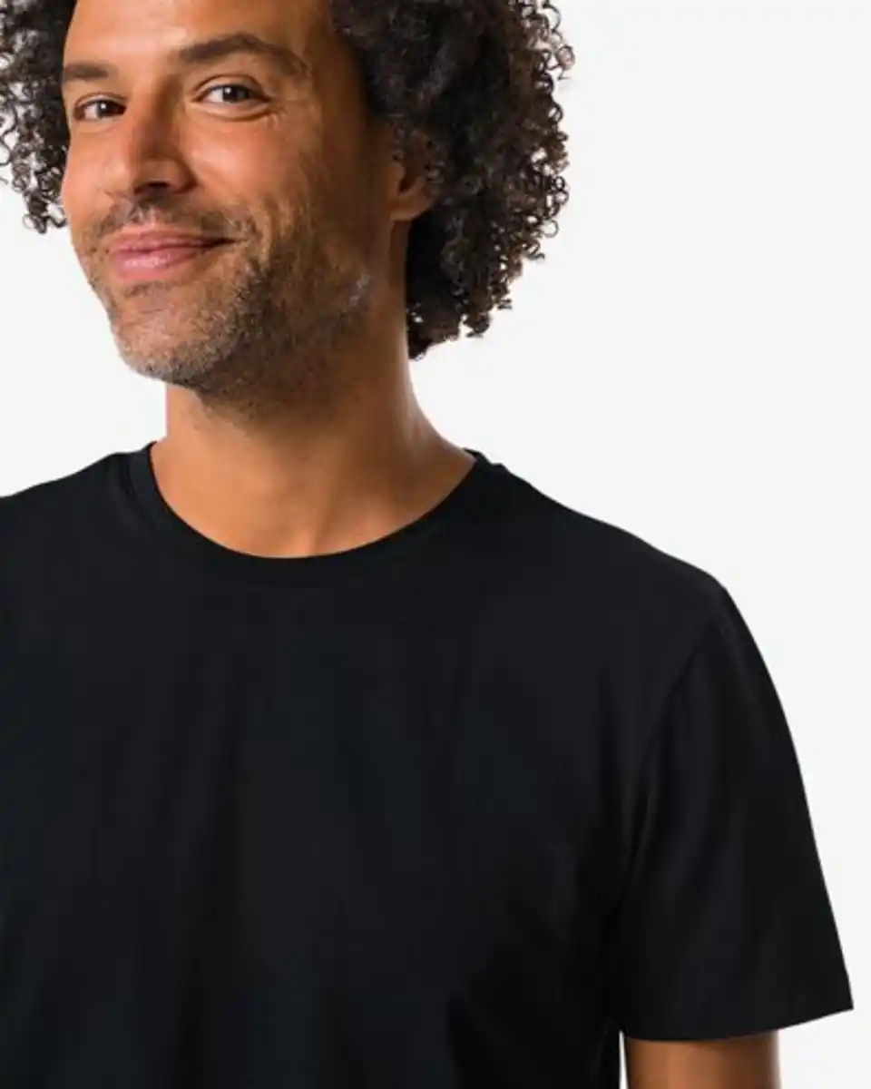 Bild 4 von Herren T-Shirts, Slim Fit, mit O-Ausschnitt – 2 Stück schwarz