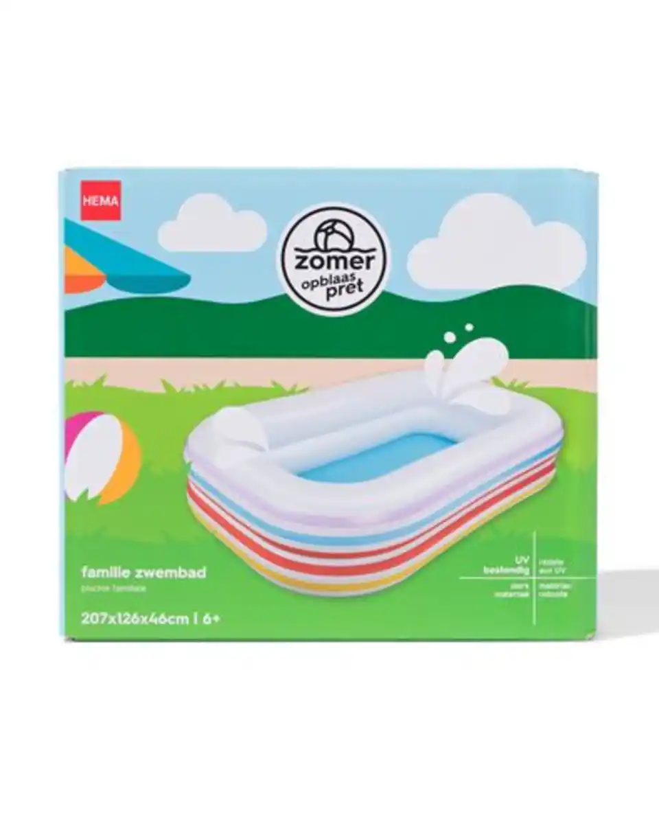 Bild 4 von Familien-Planschbecken, Streifen, 207 x 126 x 46 cm