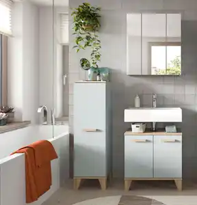 Badezimmer Star 3-tlg. ca. 94 cm Eiche/Grüngrau, Eichefarben, Hellgrün
