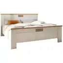 Bild 1 von Landscape Bett, Weiß, Eiche Bianco, 180x200 cm, Goldenes M, Made in Germany, DIN EN ISO 9001, für Rollrost geeignet, Lattenrost geeignet, Schlafzimmer, Betten, Doppelbetten