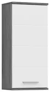 Hängerschrank Blake ca. 35x77 cm Rauchsilber/Weiß, Weiß Hochglanz
