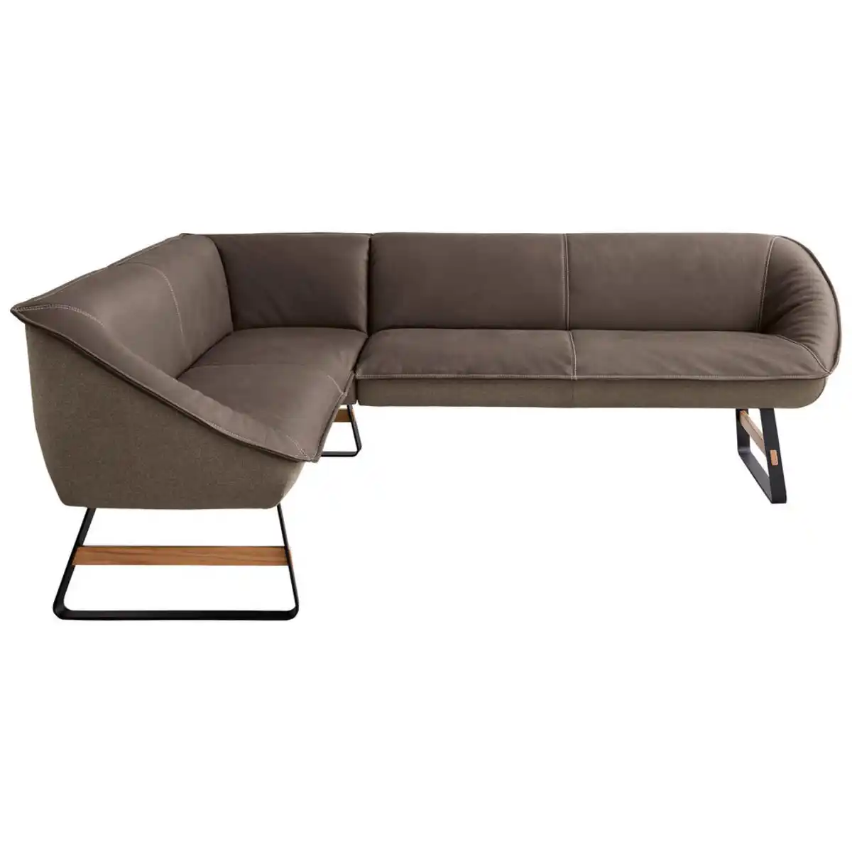 Bild 1 von Koinor Eckbank, Braun, Textil, Leder, Echtleder, Büffelleder, Wildeiche, vollmassiv, 5-Sitzer, L-Form, 244x192 cm, Fußauswahl, Lederauswahl, Stoffauswahl, erweiterbar, Typenauswahl, seitenverkehrt