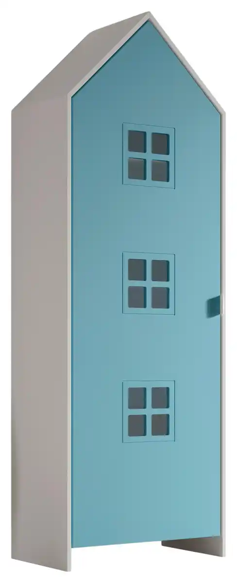 Bild 1 von Kinderkleiderschrank Casami ca. 58x171x37 cm Weiß/Blau, Blau, Weiß