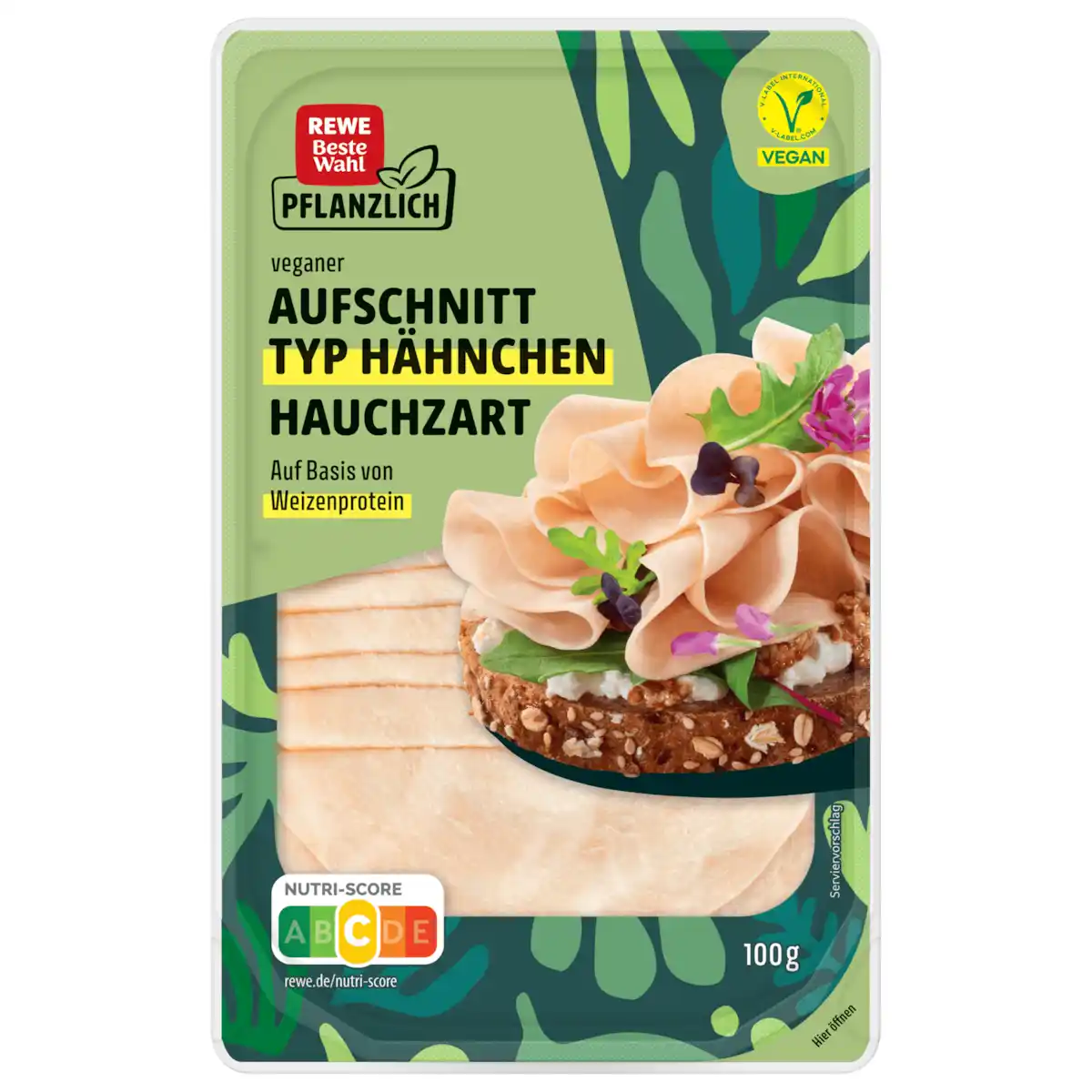 Bild 1 von REWE Beste Wahl Hauchzarter Aufschnitt Typ Hähnchen Klassik vegan 100g
